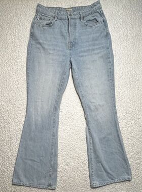 Fiorucci Angels Patch Flare Jeans Womens 29 High Rise Button Fly Denim